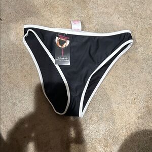 Boutine LA Black Bikini Bottom with White Trim